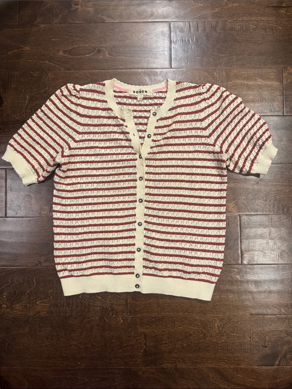 Boden pointelle short sleeve sweater - Picture 2 of 4